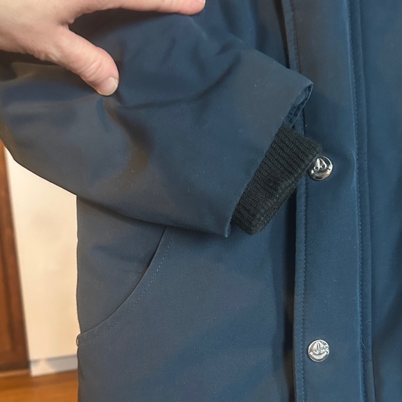 Dark blue Fur-Trimmed Parka - goose down filled real fox fur removable hood - Picture 2 of 7